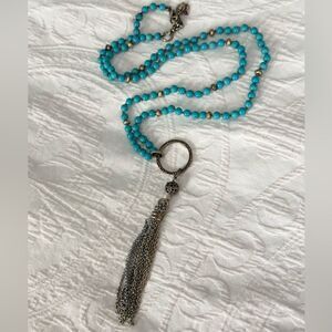 Lucky Brand Turquise Beaded Statement Necklace